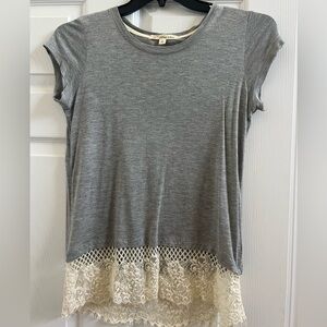 Grey with lace boutique tee